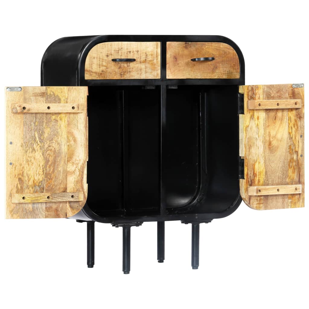 Sideboard 60×30×75 Cm Massivholz Mango Und Eisen