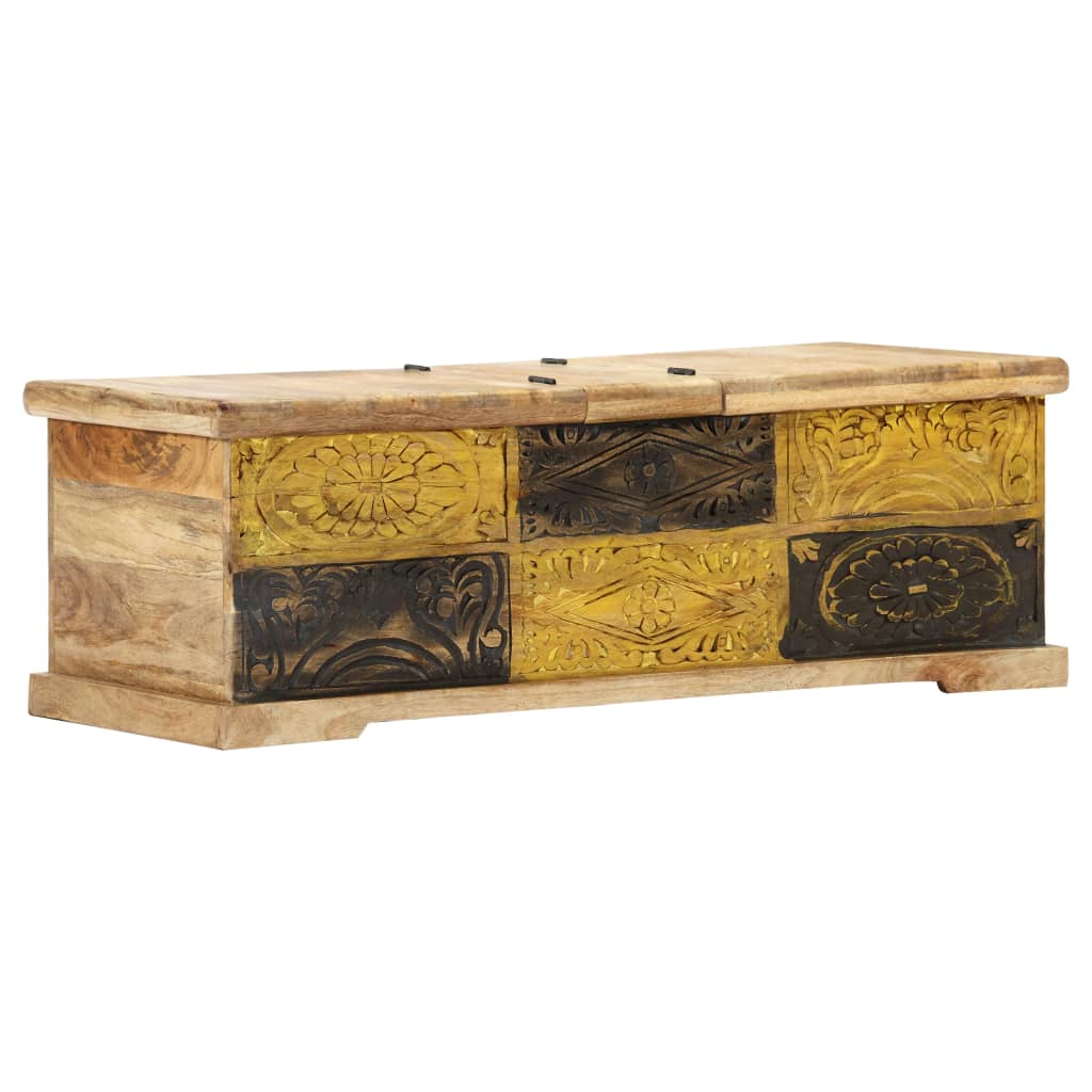 Couchtisch 100X50X35 Cm Massivholz Mango Mehrfarbig