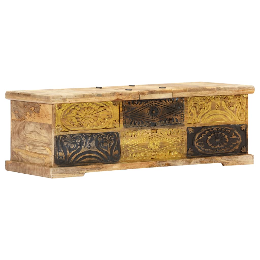 Couchtisch 100X50X35 Cm Massivholz Mango Mehrfarbig