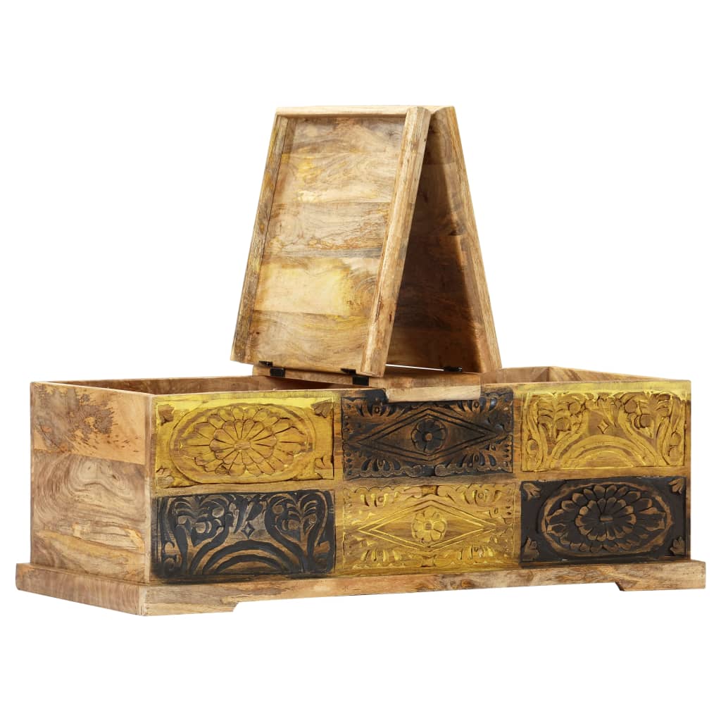 Couchtisch 100X50X35 Cm Massivholz Mango Mehrfarbig