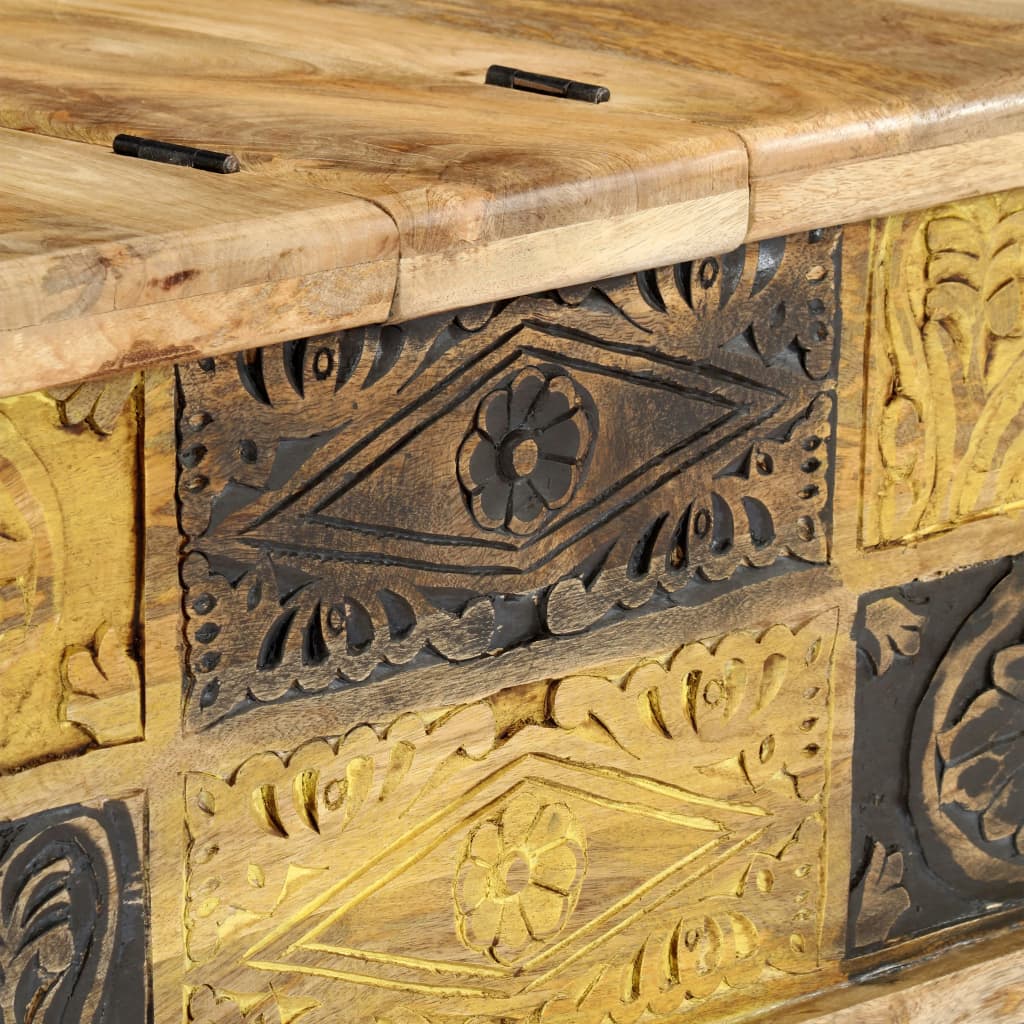 Couchtisch 100X50X35 Cm Massivholz Mango Mehrfarbig