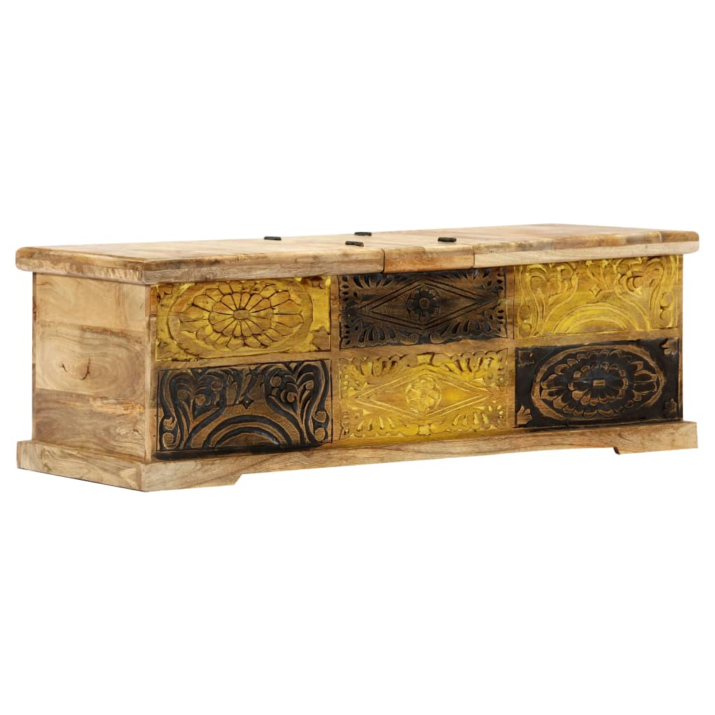 Couchtisch 100X50X35 Cm Massivholz Mango Mehrfarbig