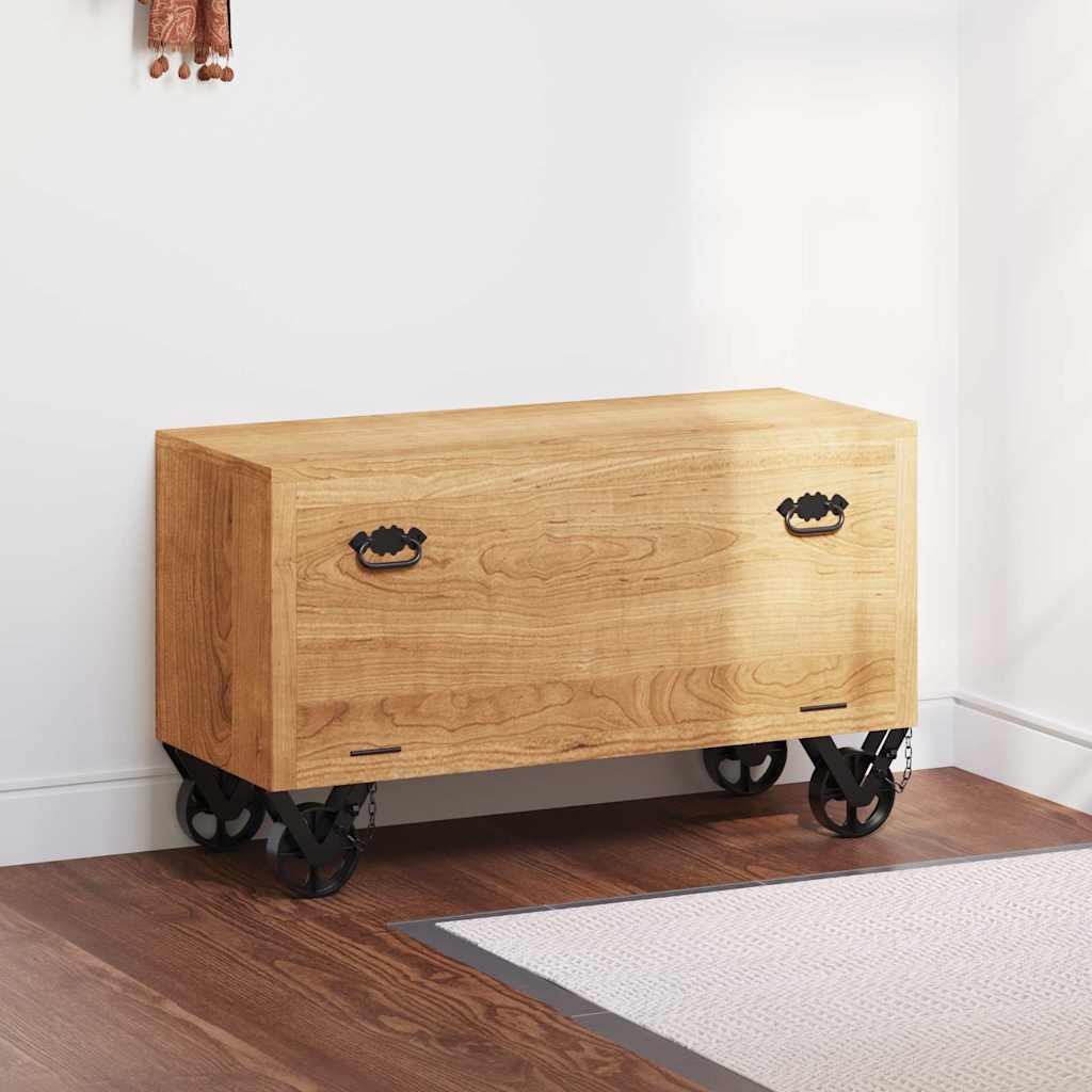Schuhschrank 86 X 35 X 55 Cm Massivholz Mango Weiß