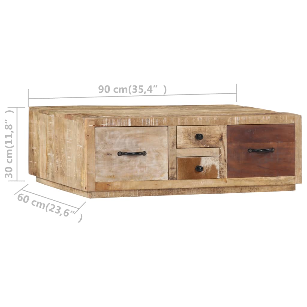 Couchtisch 90X60X30 Cm Massivholz Mango