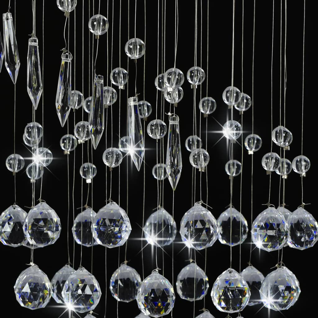 Deckenleuchte Mit Kristallperlen Silbern Spirale G9