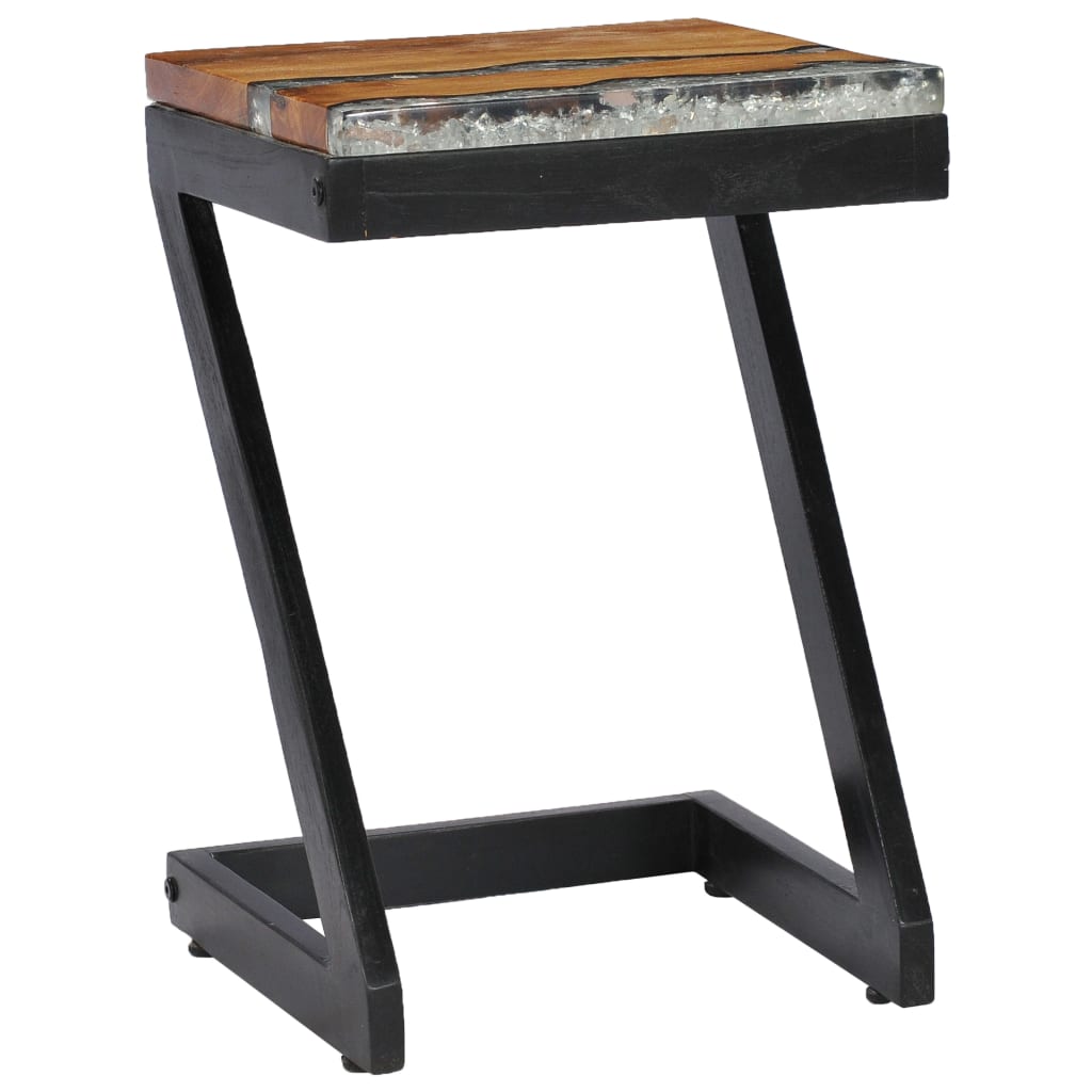 Couchtisch 30 X 30 X 50 Cm Massivholz Teak Und Polyresin