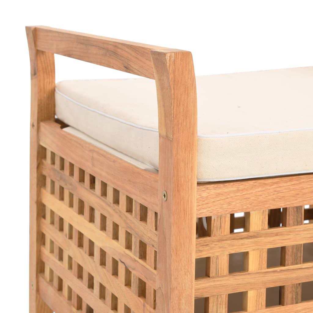 Sitzbank Mit Stauraum 49×48×49 Cm Walnuss Massivholz