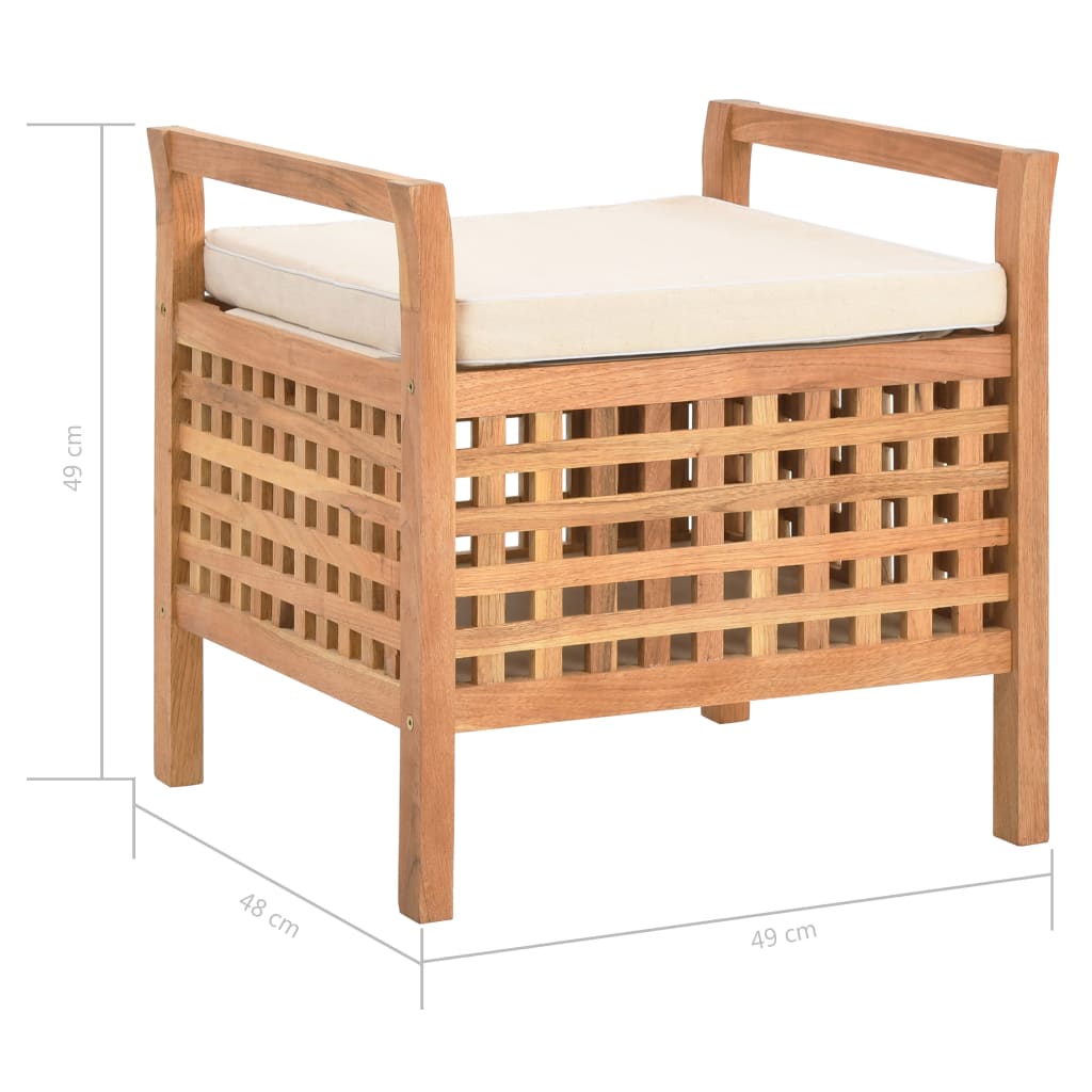 Sitzbank Mit Stauraum 49×48×49 Cm Walnuss Massivholz