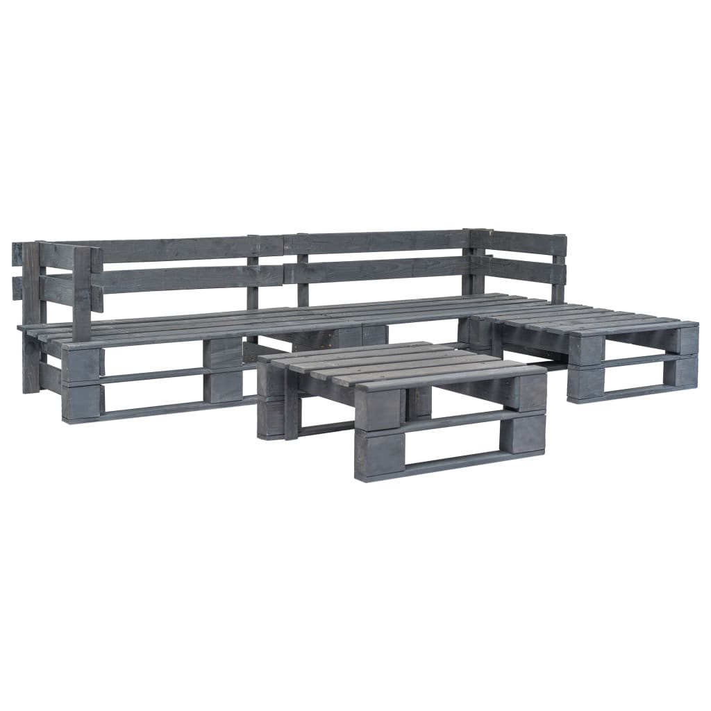4-Tlg. Garten-Sofagarnitur Aus Paletten Holz
