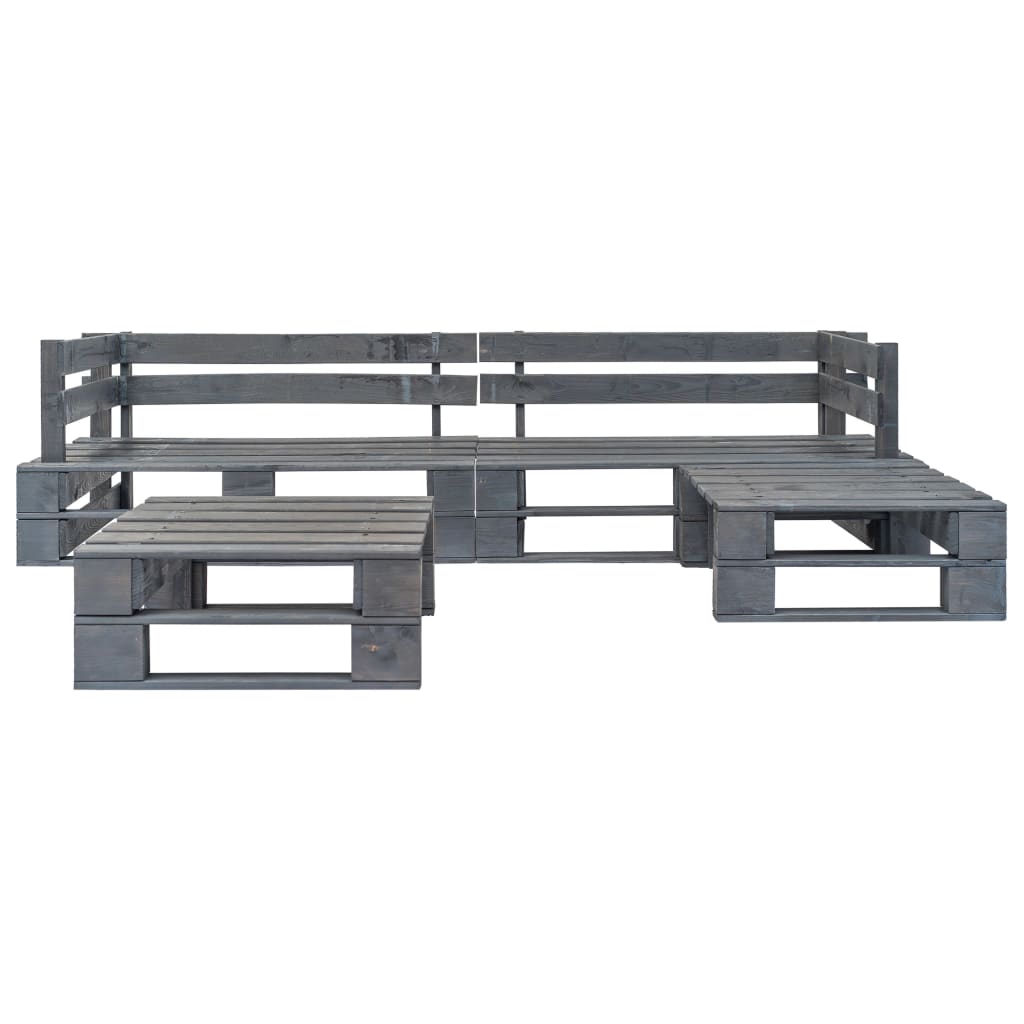 4-Tlg. Garten-Sofagarnitur Aus Paletten Holz