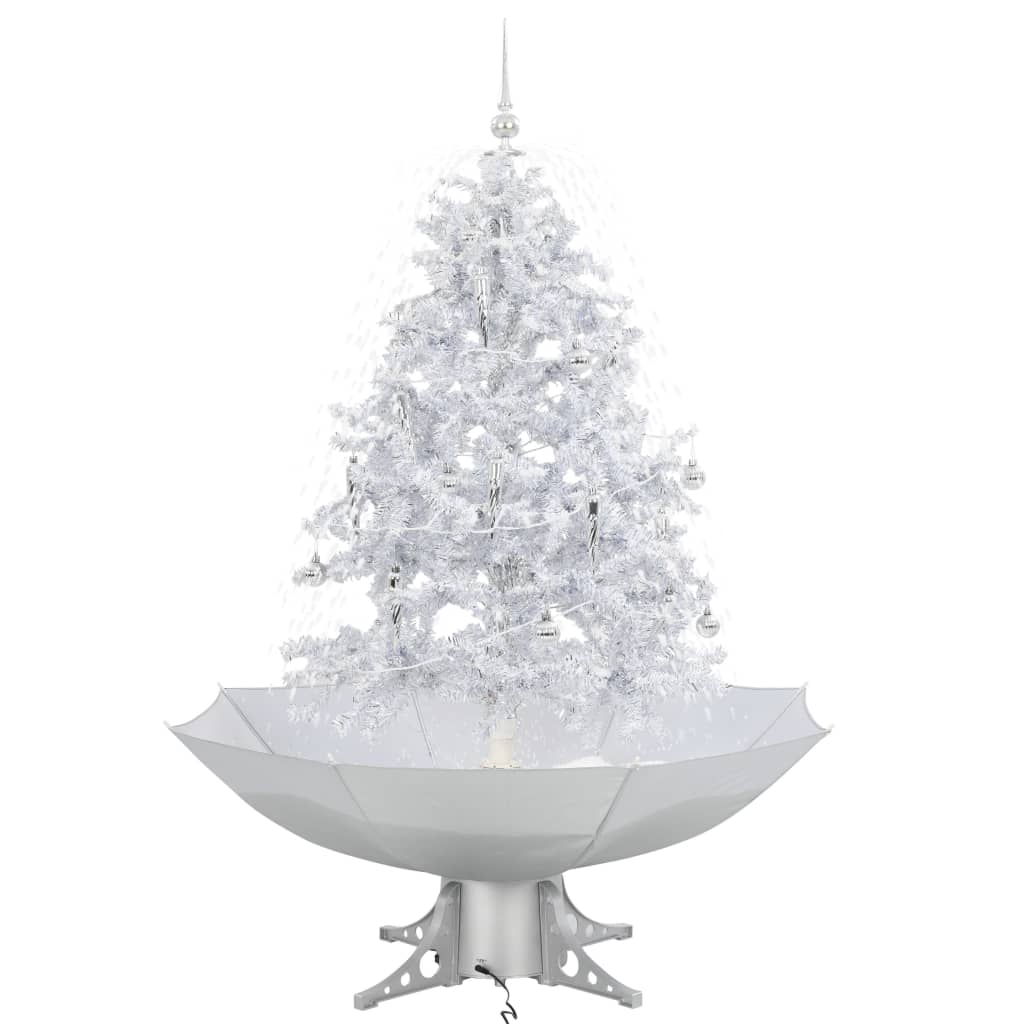 Schneiender Weihnachtsbaum Mit Schirmfuß 140 Cm Weiß