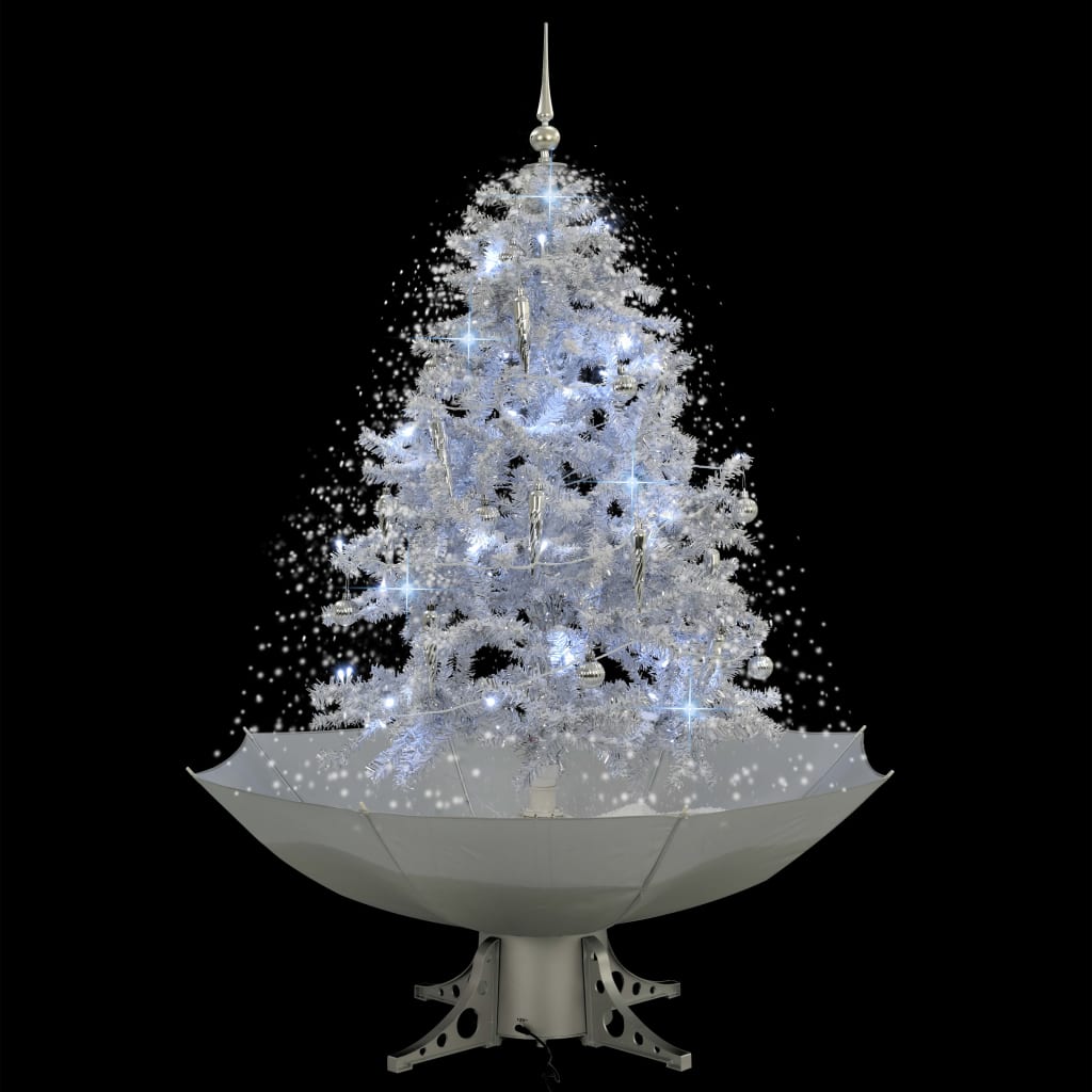 Schneiender Weihnachtsbaum Mit Schirmfuß 140 Cm Weiß