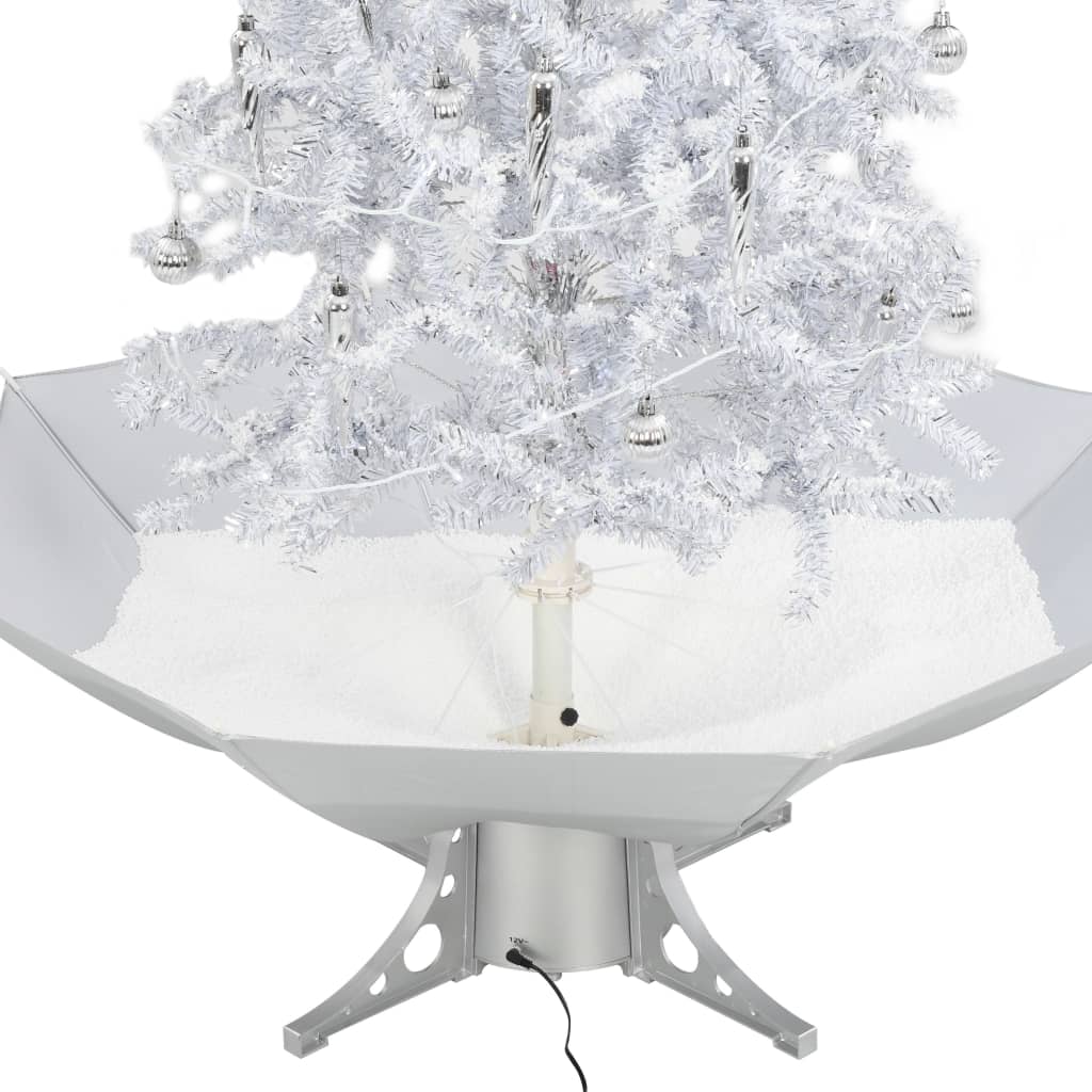 Schneiender Weihnachtsbaum Mit Schirmfuß 140 Cm Weiß