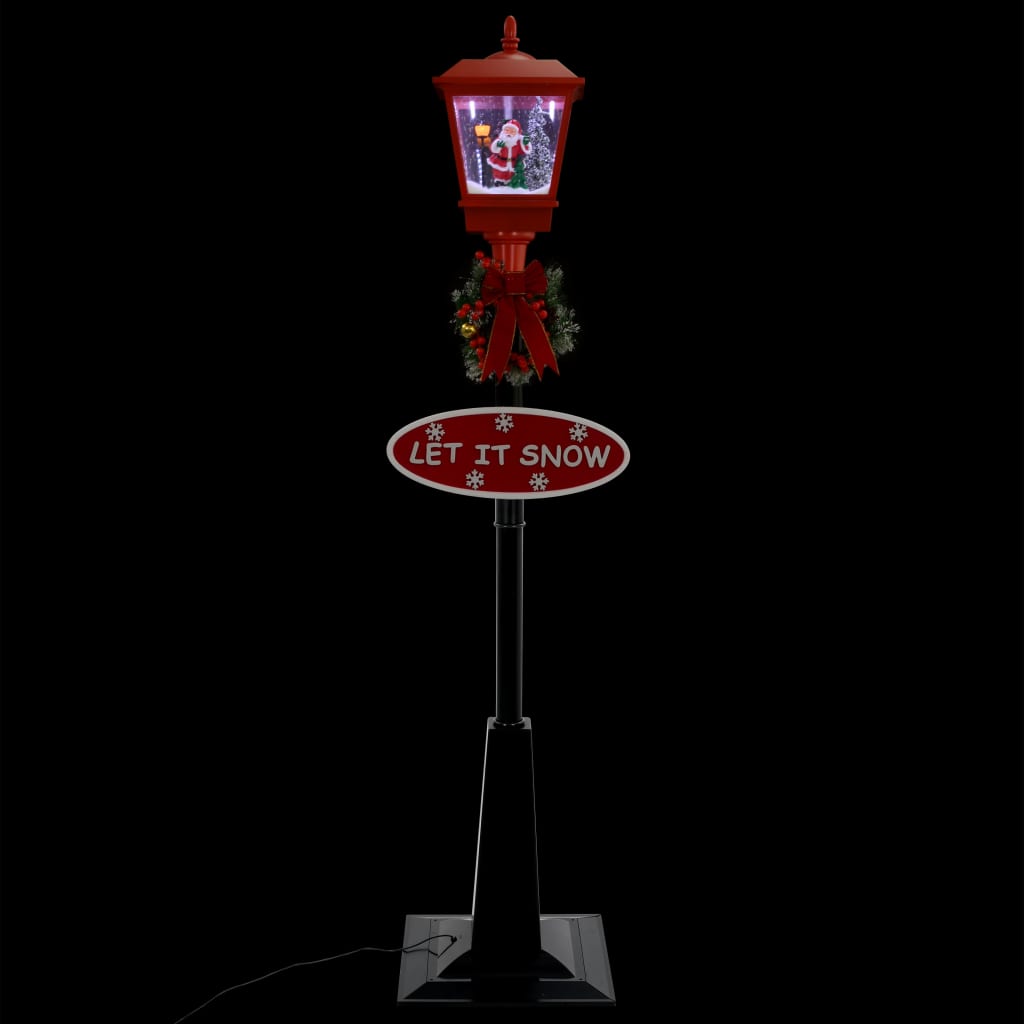 Weihnachts-Straßenlampe Mit Weihnachtsmann Led Schwarz Und Rot