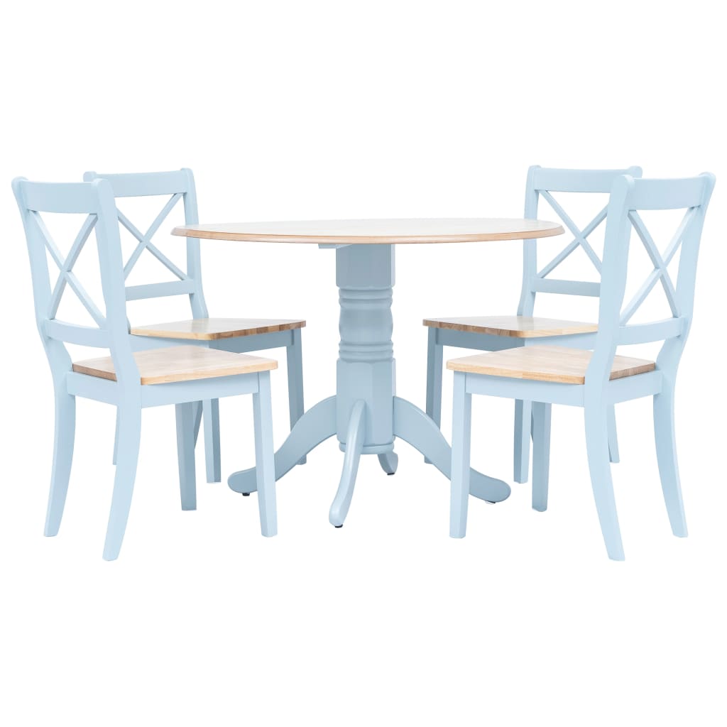 5-Tlg. Essgruppe Gummiholz Massiv