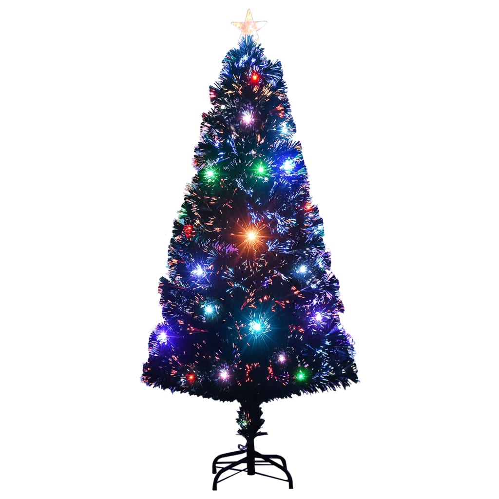 Weihnachtsbaum Mit Beleuchtung Und Ständer 120 Cm Glasfaser Weiß