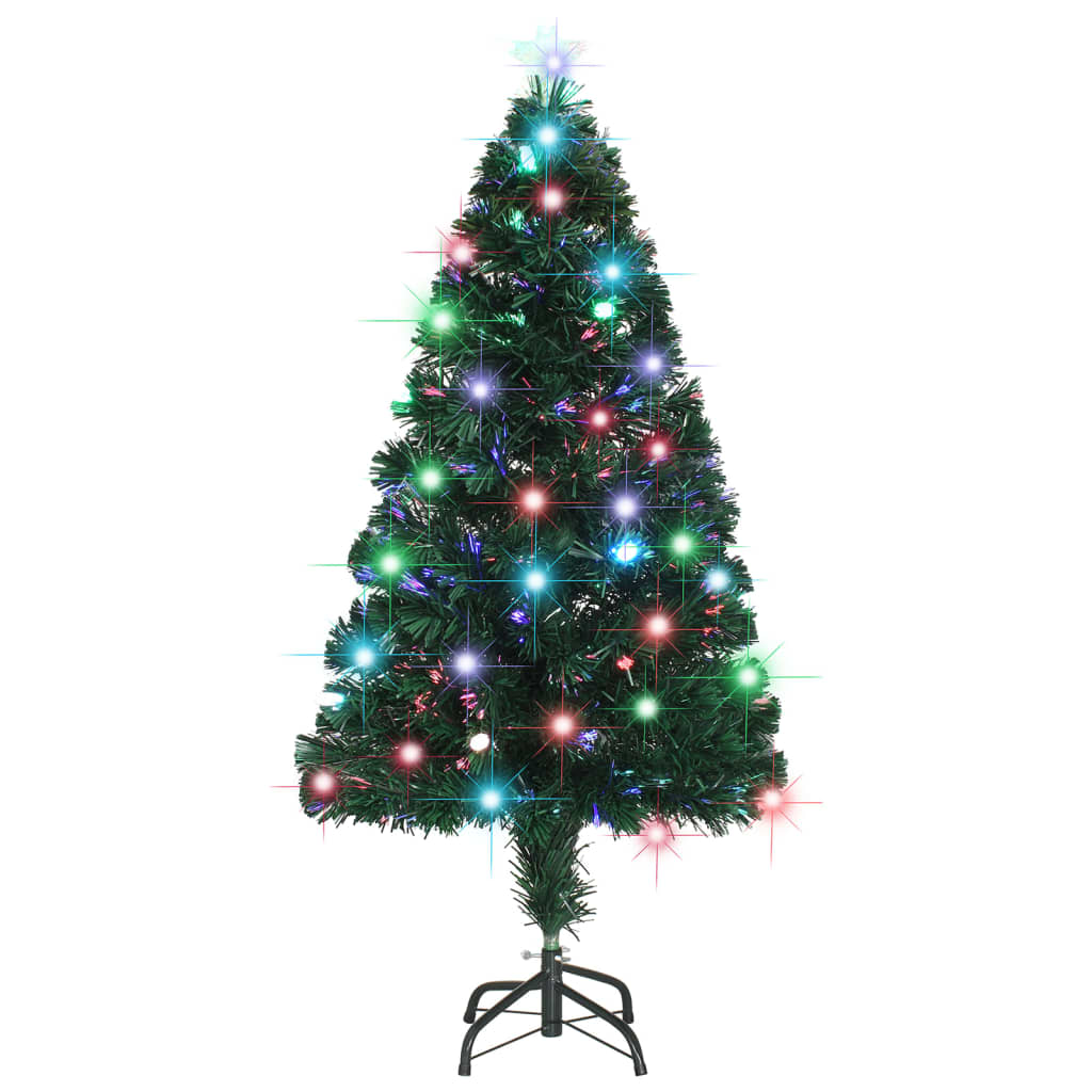 Weihnachtsbaum Mit Beleuchtung Und Ständer 120 Cm Glasfaser Weiß