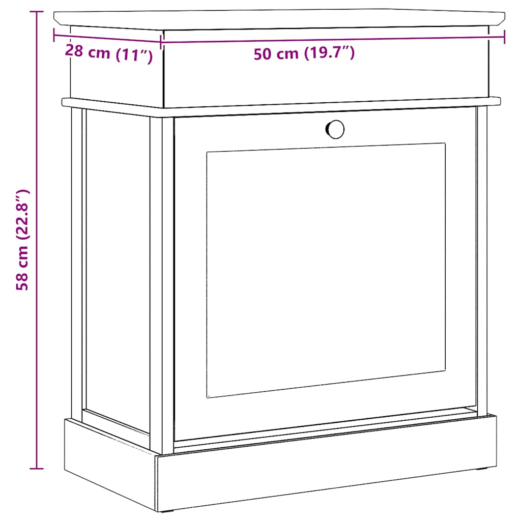 Schuhschrank 50 X 28 X 58 Cm Paulownia Holz Weiß