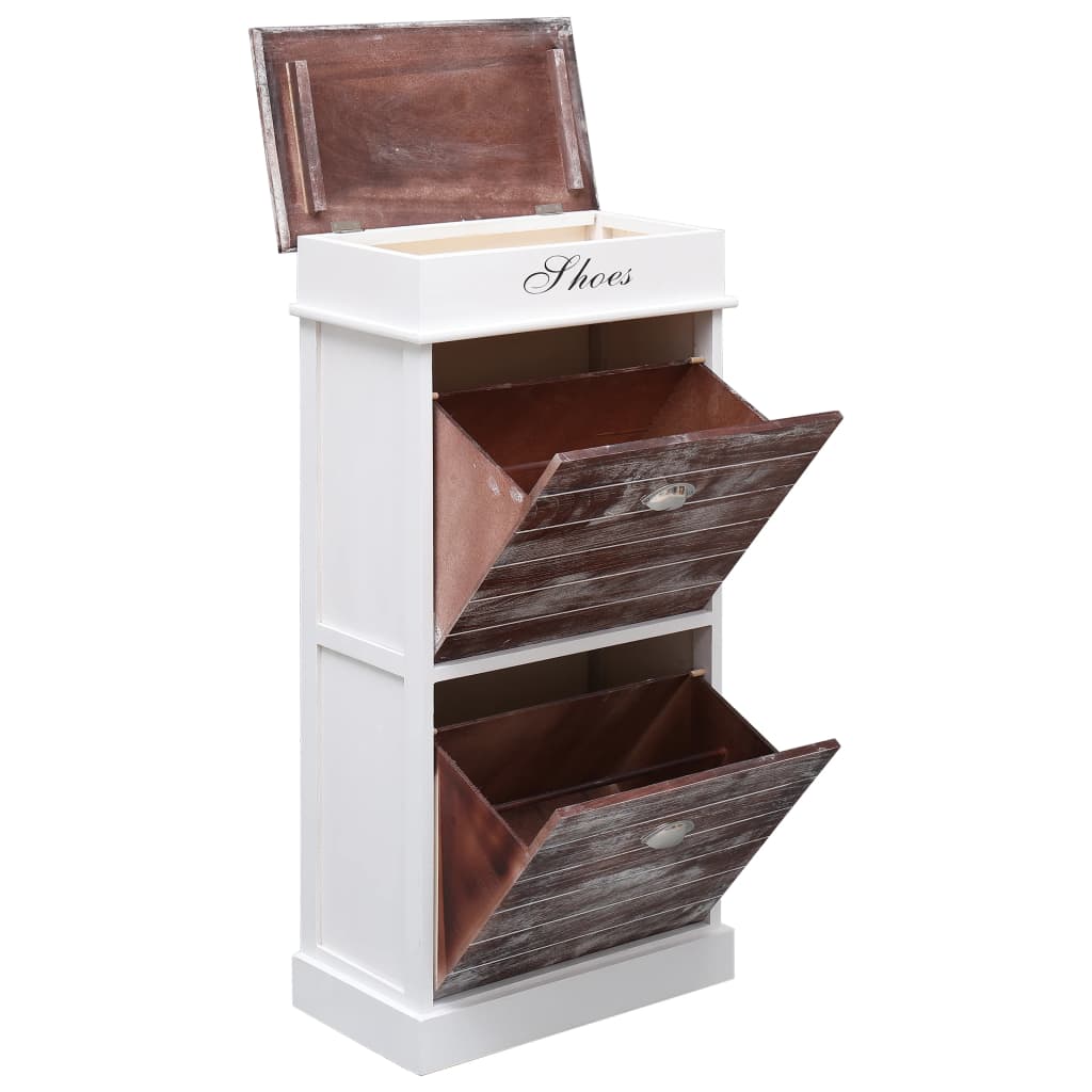 Schuhschrank 50 X 28 X 98 Cm Paulownia Holz Braun