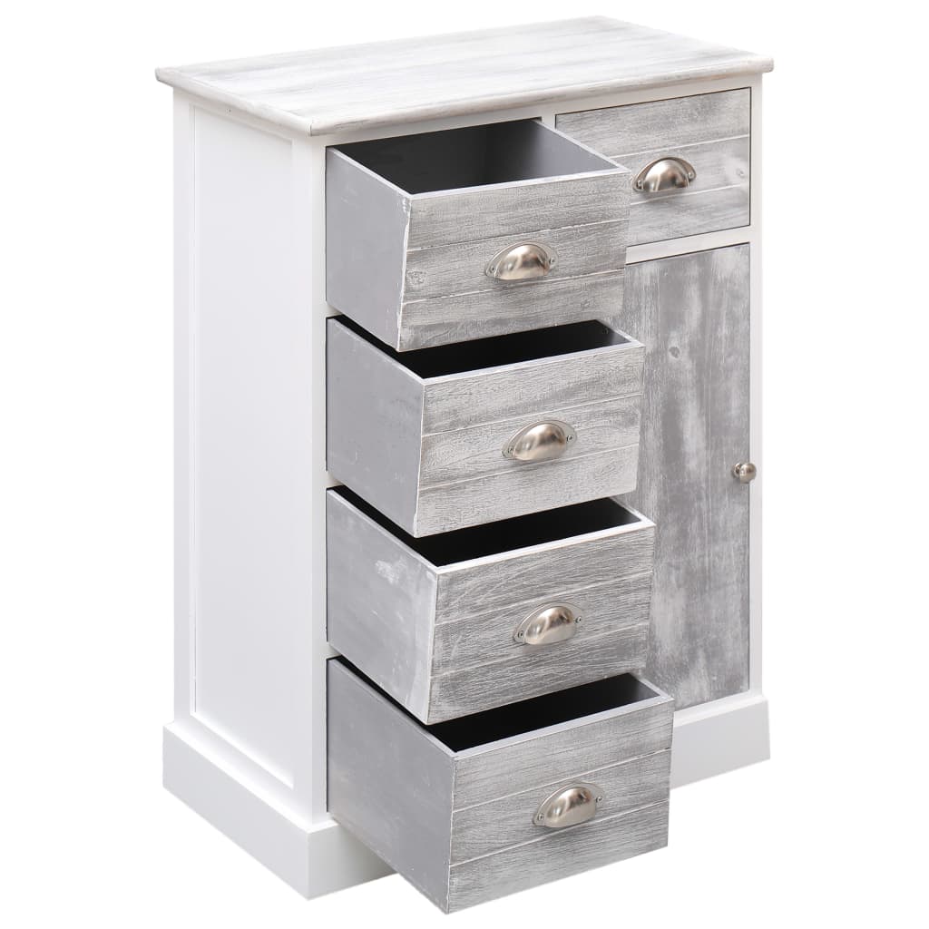 Sideboard Mit 10 Schubladen Grau 113X30X79 Cm Holz