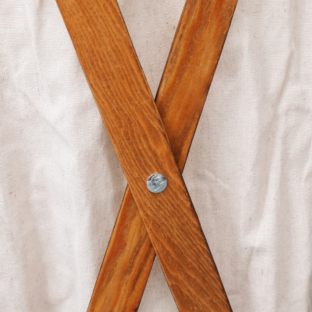 Faltbarer Wäschekorb Weiß Holz Und Stoff