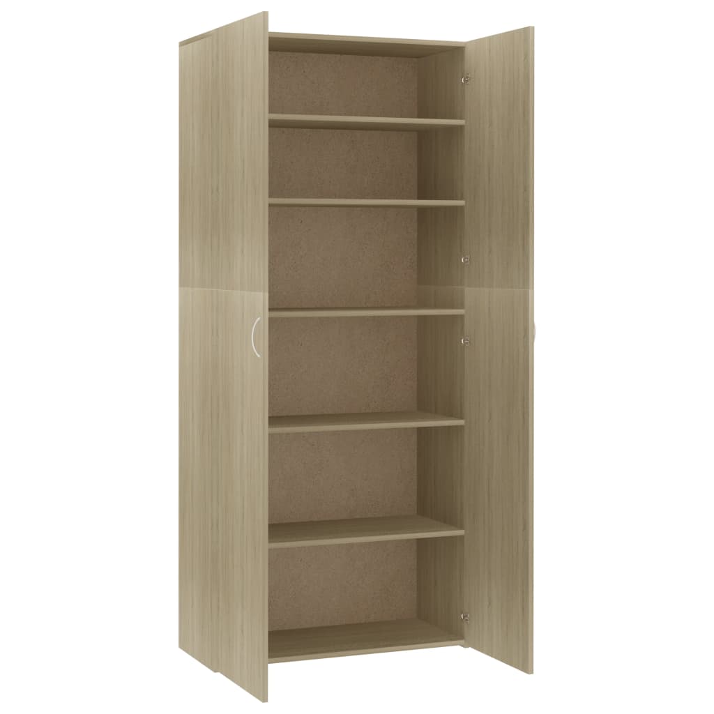 Schuhschrank Sonoma-Eiche 80X35,5X180 Cm Holzwerkstoff Sonoma Eiche