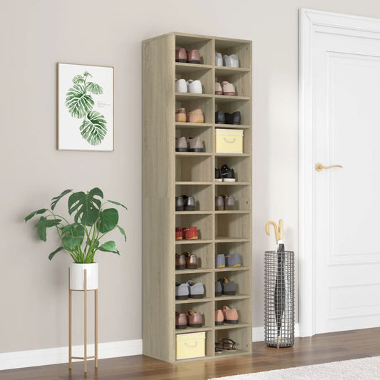 Schuhschrank Sonoma-Eiche 54X34X183 Cm Holzwerkstoff Sonoma Eiche