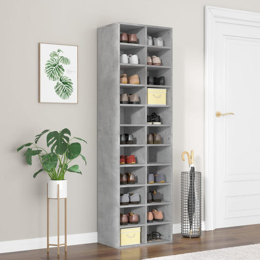 Schuhschrank 54X34X183 Cm Holzwerkstoff Betongrau