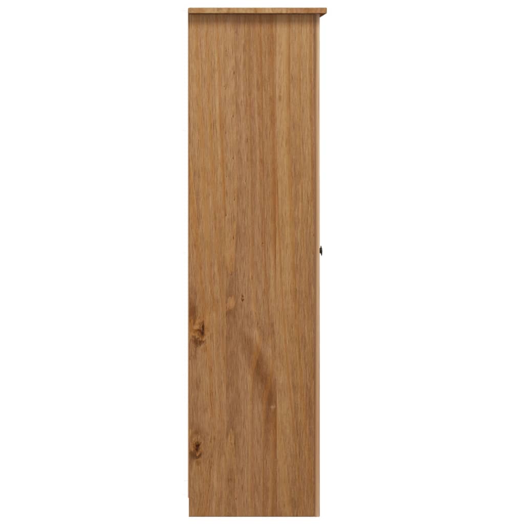 Kleiderschrank 3-Türig 118×50×171,5 Cm Kiefer Panama Serie Braun