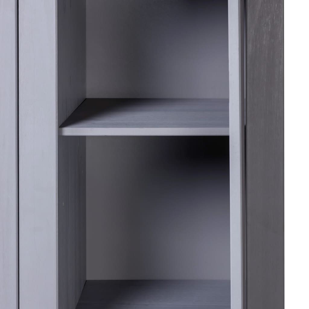 Kleiderschrank 3-Türig 118×50×171,5 Cm Kiefer Panama Serie Grau