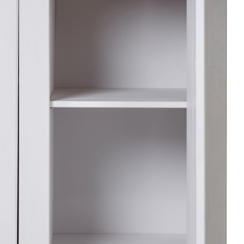 Kleiderschrank 3-Türig 118×50×171,5 Cm Kiefer Panama Serie Weiß