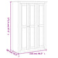 Kleiderschrank 3-Türig 118×50×171,5 Cm Kiefer Panama Serie Weiß