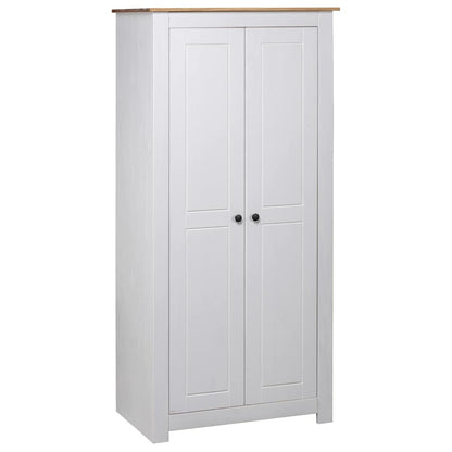Kleiderschrank 3-Türig 118×50×171,5 Cm Kiefer Panama Serie Weiß