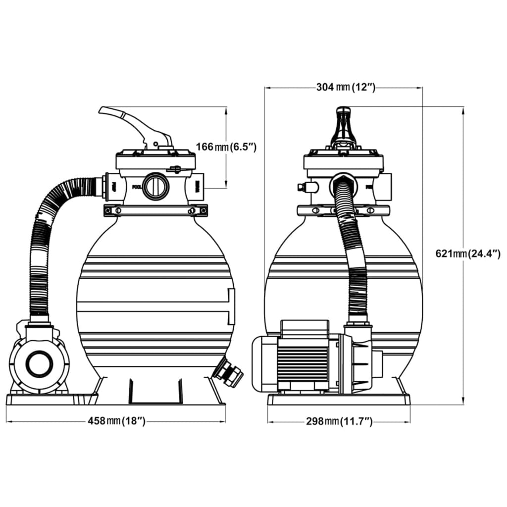 Sandfilterpumpen 2 Stk. 400 W 11.000 L/H