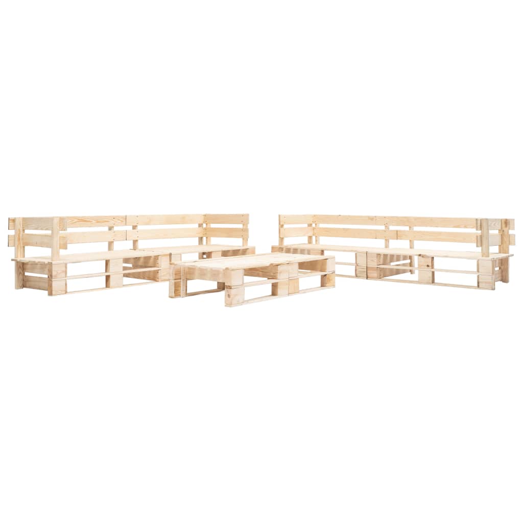6-Tlg. Garten-Sofagarnitur Aus Paletten Holz