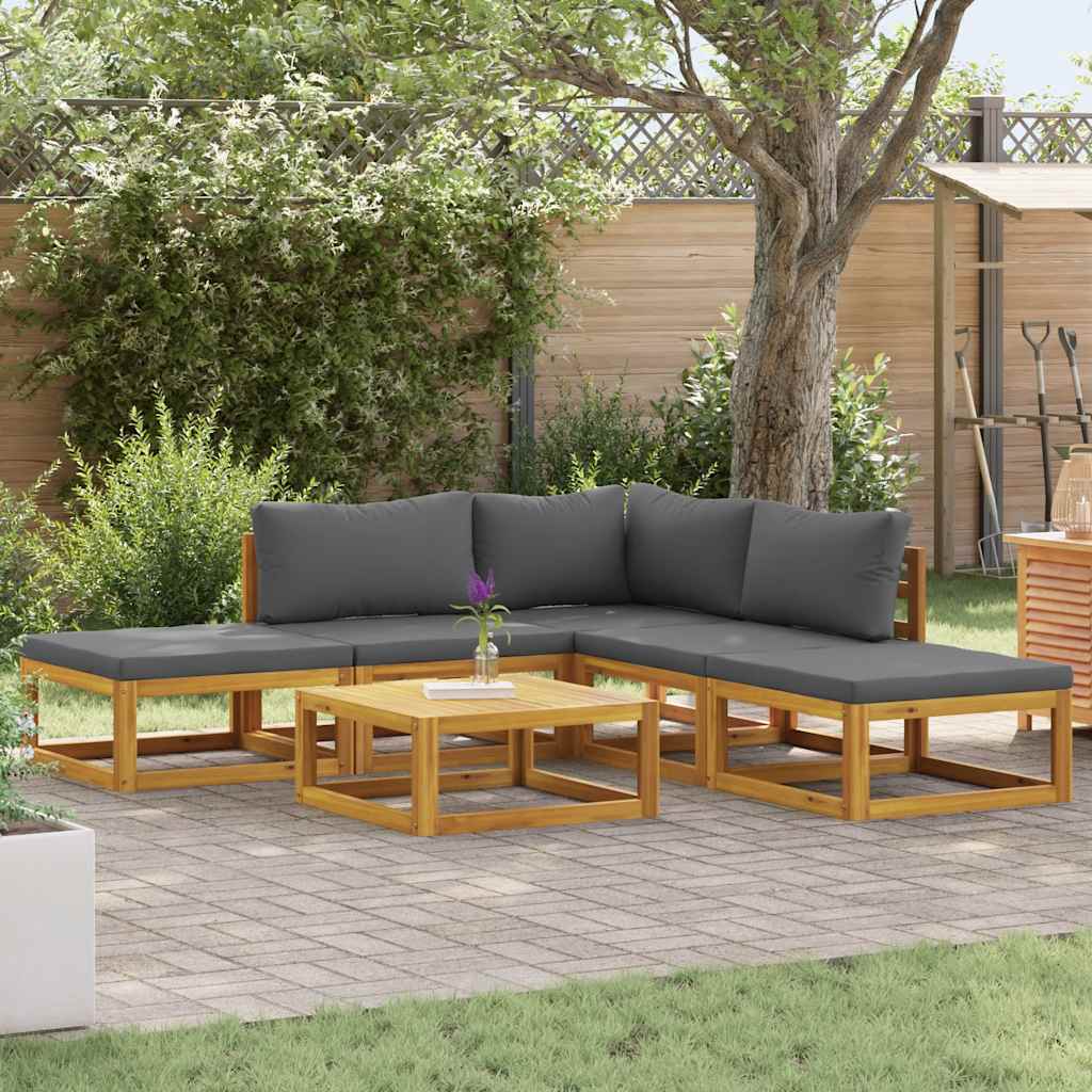 4-Tlg. Garten-Lounge-Set Mit Auflagen Massivholz Akazie