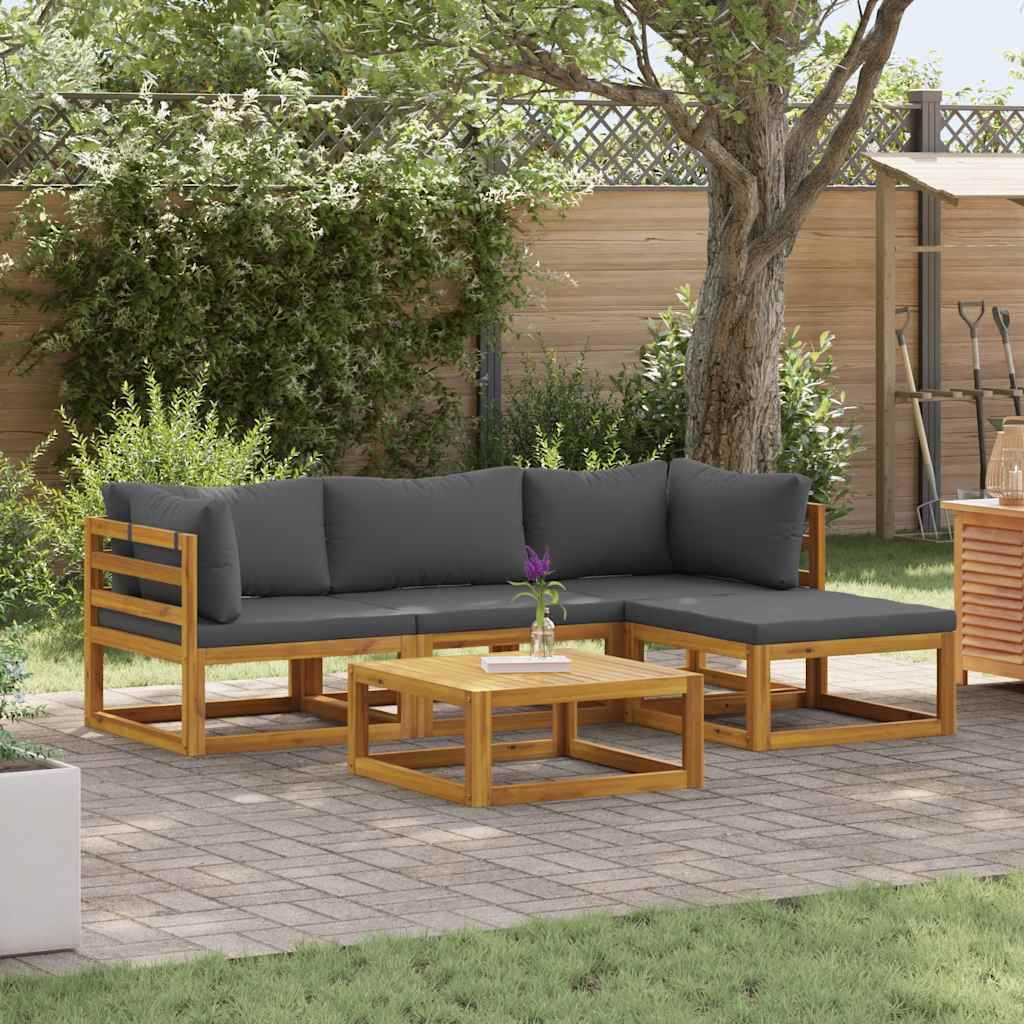 4-Tlg. Garten-Lounge-Set Mit Auflagen Massivholz Akazie