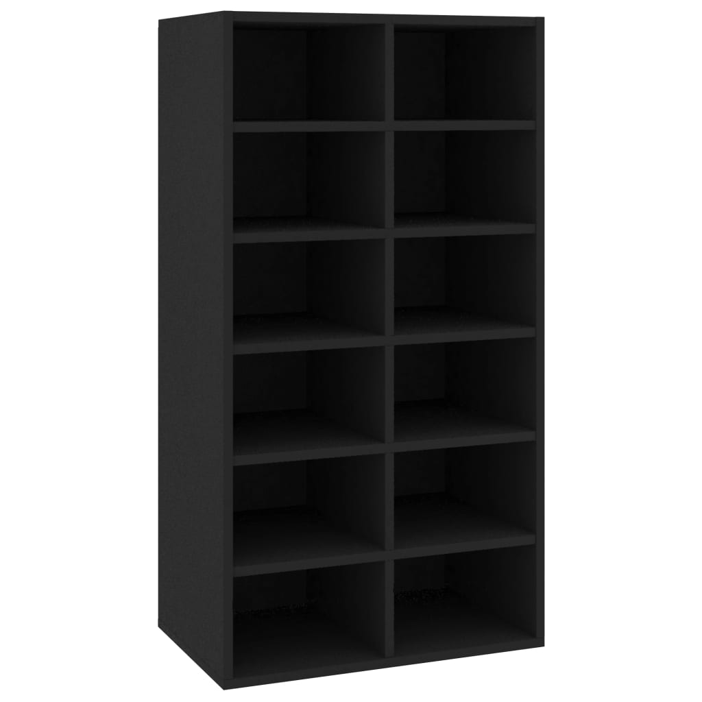 Schuhregal 54X34X100,5 Cm Holzwerkstoff Schwarz