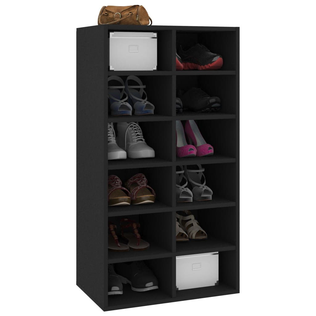Schuhregal 54X34X100,5 Cm Holzwerkstoff Schwarz