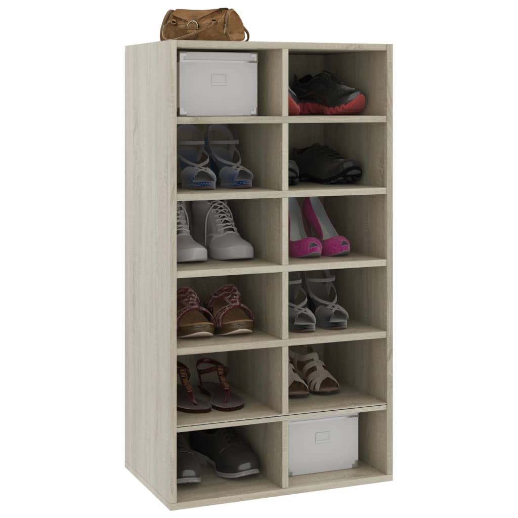 Schuhregal Sonoma-Eiche 54X34X100,5 Cm Holzwerkstoff Sonoma Eiche