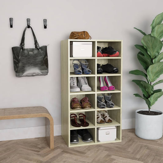 Schuhregal Sonoma-Eiche 54X34X100,5 Cm Holzwerkstoff Sonoma Eiche