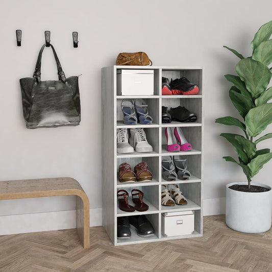 Schuhregal 54X34X100,5 Cm Holzwerkstoff Betongrau