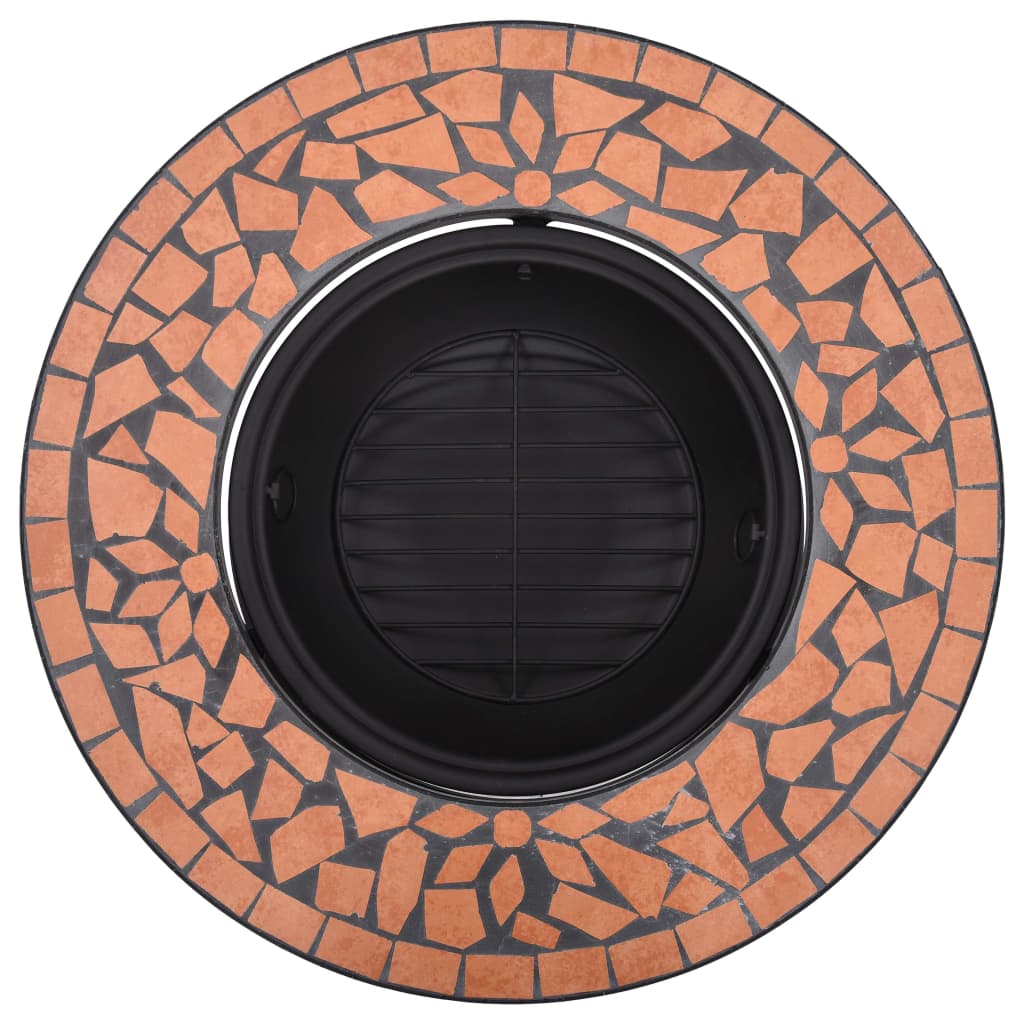 Feuerstelle Mosaik Keramik Terracotta 68 Cm