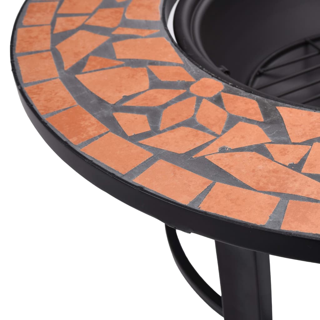 Feuerstelle Mosaik Keramik Terracotta 68 Cm
