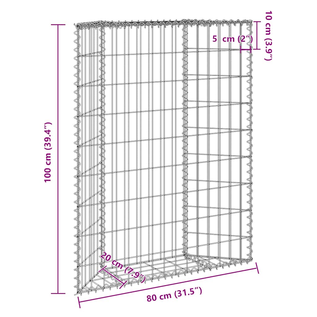 Gabionen-Hochbeet Trapezform Verzinkter Stahl