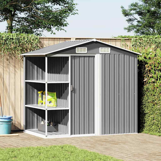 Gartenhaus Mit Regal 205X130X183 Cm Eisen