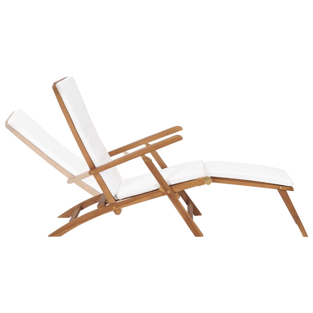 Liegestuhl Mit Auflage Massivholz Teak