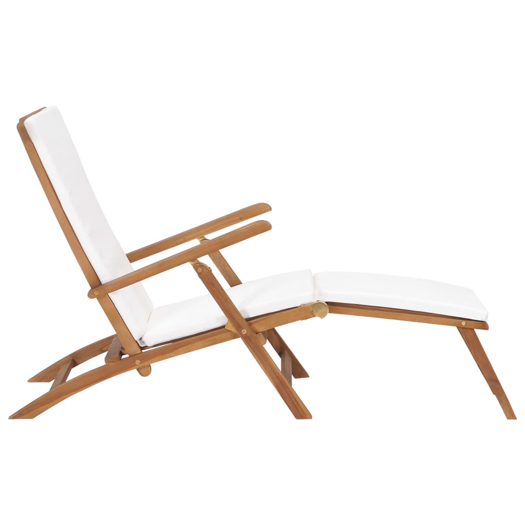 Liegestuhl Mit Auflage Massivholz Teak