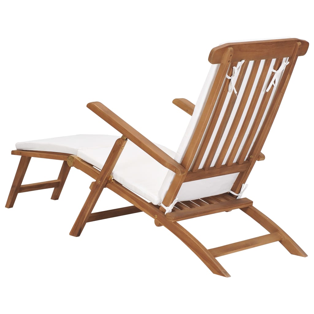 Liegestuhl Mit Auflage Massivholz Teak