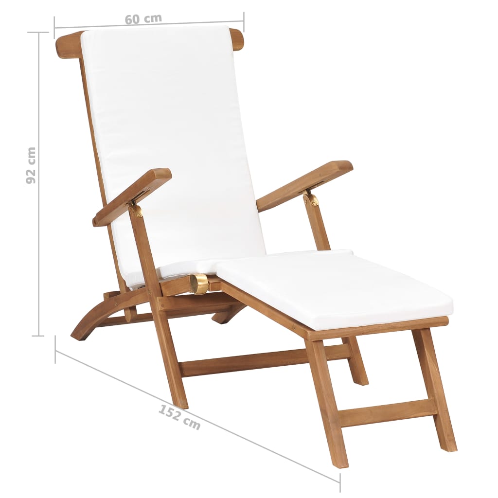 Liegestuhl Mit Auflage Massivholz Teak